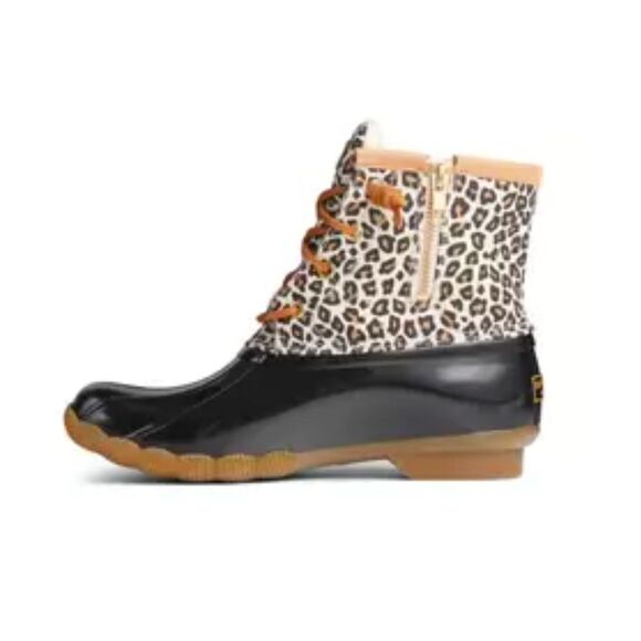 SPERRY LADIES SALTWATER ANIMAL PRINT TEXTILE MULTI DUCK BOOTS IN A SIZE 6 NWOT - Picture 2 of 7